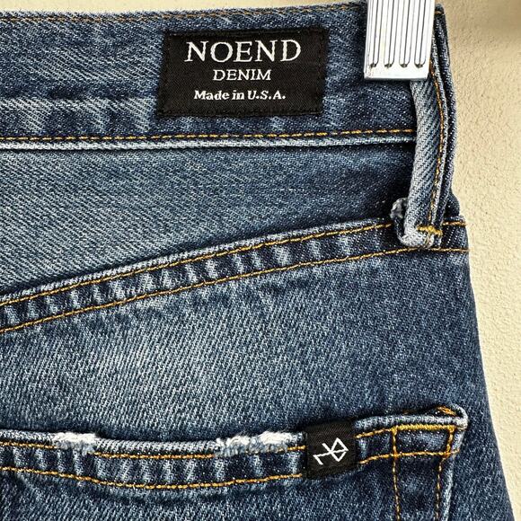 NOEND Denim Women’s Kick Flare Cropped Jeans High Rise Raw Hem Size 24 USA Boho - Picture 10 of 14